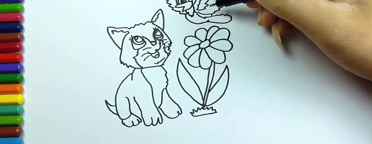 아기 고양이 색칠 도안 1
